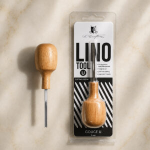 Gouge for linocut and woodcut V-shaped blade