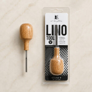 Gouge for linocut and woodcut V-shaped blade